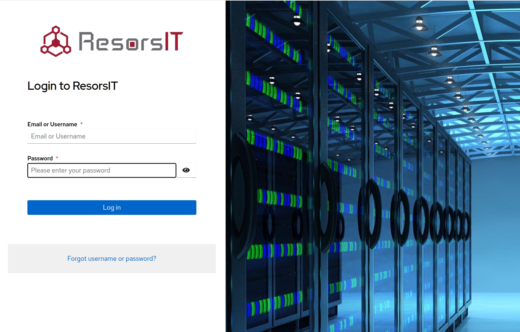 ResorsIT login screen